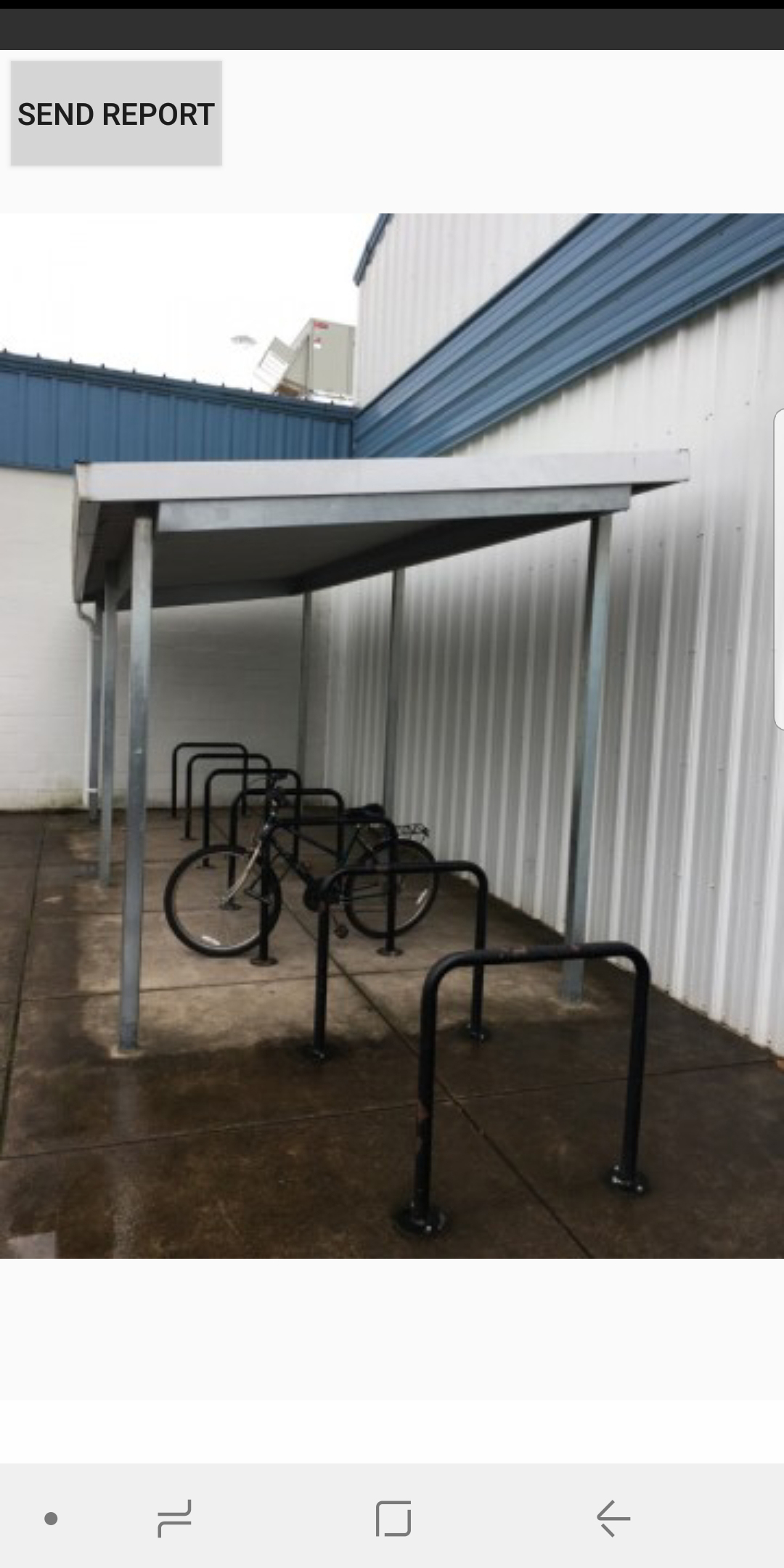 Bicycle parking detail view.